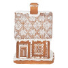 Clayre & Eef 6PR3974 Decoratiehuisje met LED Bruin 13x13x18 cm- 3xAAA