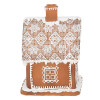 Clayre & Eef 6PR3974 Decoratiehuisje met LED Bruin 13x13x18 cm- 3xAAA