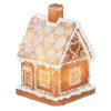 Clayre & Eef 6PR3974 Decoratiehuisje met LED Bruin 13x13x18 cm- 3xAAA