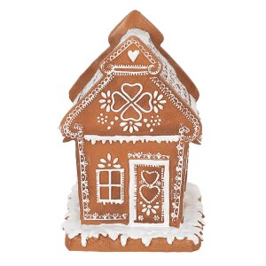 Clayre & Eef 6PR3975 Decoratiehuisje met LED Bruin...