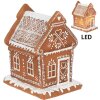 Clayre & Eef 6PR3975 Decoratiehuisje met LED Bruin 15x12x17 cm- 3xAAA
