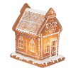 Clayre & Eef 6PR3975 Decoratiehuisje met LED Bruin 15x12x17 cm- 3xAAA