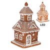 Clayre & Eef 6PR3983 Decoratiehuisje met LED Bruin 14x14x25 cm- 3xAAA