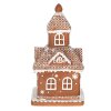 Clayre & Eef 6PR3983 Decoratiehuisje met LED Bruin 14x14x25 cm- 3xAAA