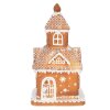 Clayre & Eef 6PR3983 Decoratiehuisje met LED Bruin 14x14x25 cm- 3xAAA