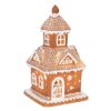 Clayre & Eef 6PR3983 Decoratiehuisje met LED Bruin 14x14x25 cm- 3xAAA