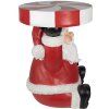 Clayre & Eef 6PR4907 Bijzettafel Rood Wit 39x39x54 cm Kerstman
