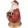 Clayre & Eef 6PR4908 Kerstversiering Beeldje Kerstman Rood 22x18x29 cm