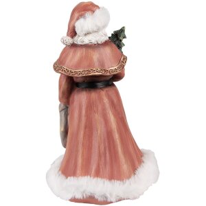 Clayre & Eef Kerstversiering Beeldje Kerstman Rood, Wit 14x12x23 cm