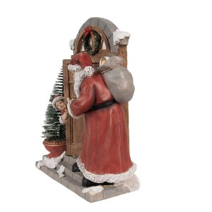 Clayre & Eef 6PR4945 kerstdecoratie kerstman LED rood...