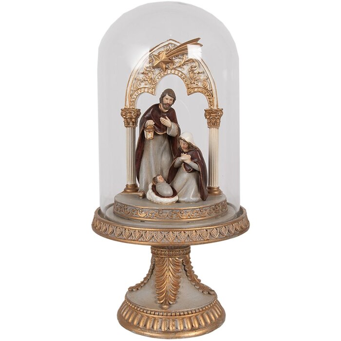 Clayre & Eef 6PR4947 Glazen bel Decoratief Goudkleurig Ø 14x29 cm