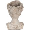 Clayre & Eef 6TE0492 Indoor Bloempot Grijs 22x21x35 cm Vrouwenkop