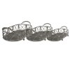 Opbergmand (set van 3) grijs, groen 55x25x16 - 48x22x14 - 41x18x12 cm