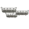 Opbergmand (set van 3) grijs, groen 55x25x16 - 48x22x14 - 41x18x12 cm