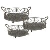 Opbergmand (set van 3) grijs, groen 45x39x16 - 37x32x15 - 31x26x13 cm