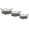 Opbergmand (set van 3) grijs, groen 45x39x16 - 37x32x15 - 31x26x13 cm