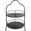 Clayre & Eef 6Y5243 2-etagère zwart Ø 30x45 cm