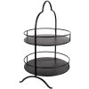 Clayre & Eef 6Y5243 2-etagère zwart Ø 30x45 cm