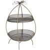 Clayre & Eef 6Y5326 Etagère 2 Etages Goudkleurig Ø 34x51 cm Fruitschaal