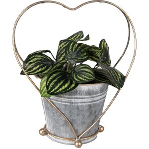 Clayre & Eef 6Y5469 Plantenhouder Grijs Goudkleurig 25x16x29 cm