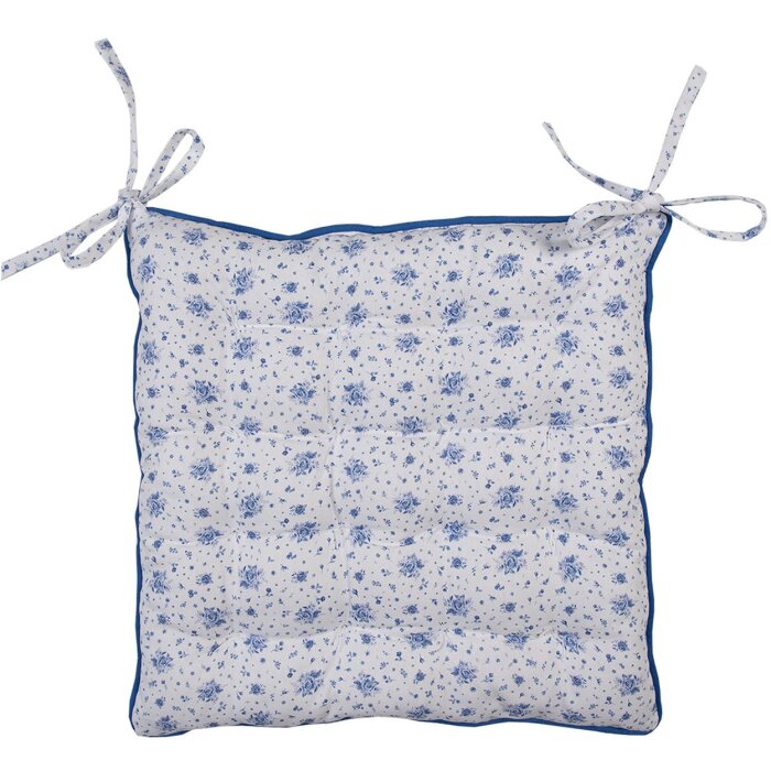 Clayre & Eef BRB29 Stoelkussen Schuim Beige Blauw 40x40x4 cm
