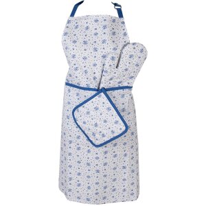 Clayre & Eef BRB41 Kookschort Beige Blauw 70x85 cm...