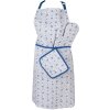 Clayre & Eef BRB41 Kookschort Beige Blauw 70x85 cm Katoen Bloemenpatroon