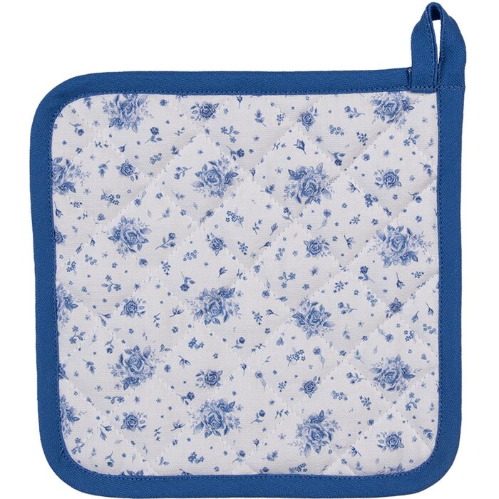 Clayre & Eef BRB45 Pannenlap Beige, Blauw 20x20 cm