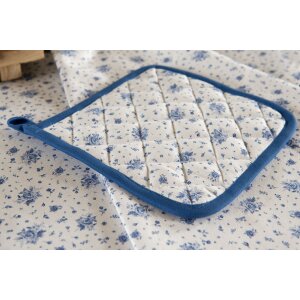 Clayre & Eef BRB45 Pannenlap Beige, Blauw 20x20 cm