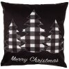 Clayre & Eef BWX23 Kussenhoes Zwart Wit Vrolijk Kerstfeest 45x45 cm