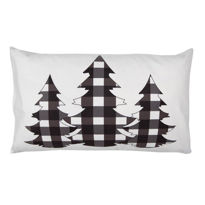 Clayre & Eef BWX36-5 Kussenhoes Wit Zwart 30x50 cm