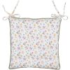 Clayre & Eef CFL29 Stoelkussen Bloemendesign Wit Groen 40x40x4 cm