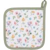 Clayre & Eef CFL45 Pannenlap Wit, Groen 20x20 cm