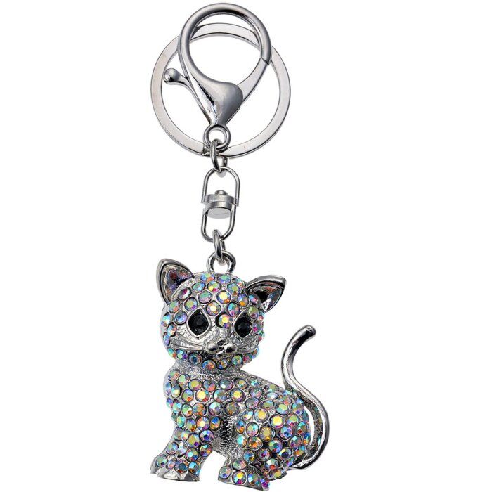 Juleeze JZKC0124 Sleutelhanger zilverkleurige kat