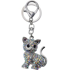 Juleeze JZKC0124 Sleutelhanger zilverkleurige kat