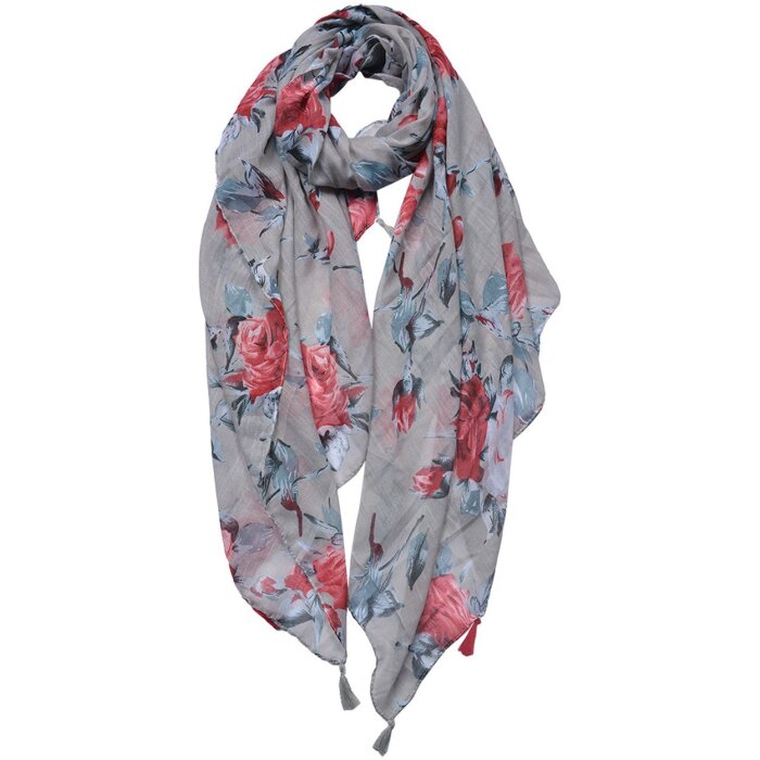 Juleeze JZSC0690G Sjaal Dames Patroon Grijs 90x180 cm