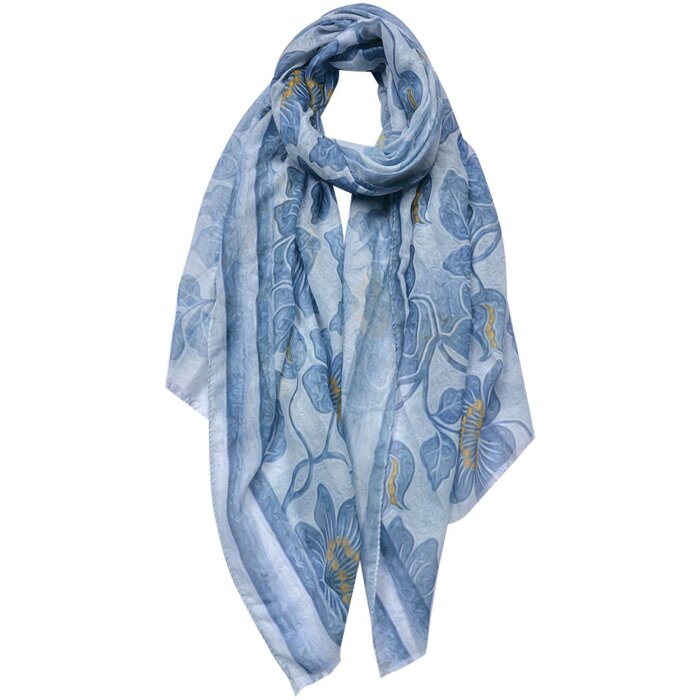 Juleeze JZSC0698 Sjaal Dames Patroon Blauw 70x180 cm