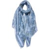 Juleeze JZSC0698 Sjaal Dames Patroon Blauw 70x180 cm