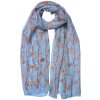 Juleeze JZSC0713BL Sjaal Dames Patroon Blauw 50x160 cm