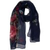 Juleeze JZSC0714BL Sjaal Dames Blauw Bloemen 50x160 cm