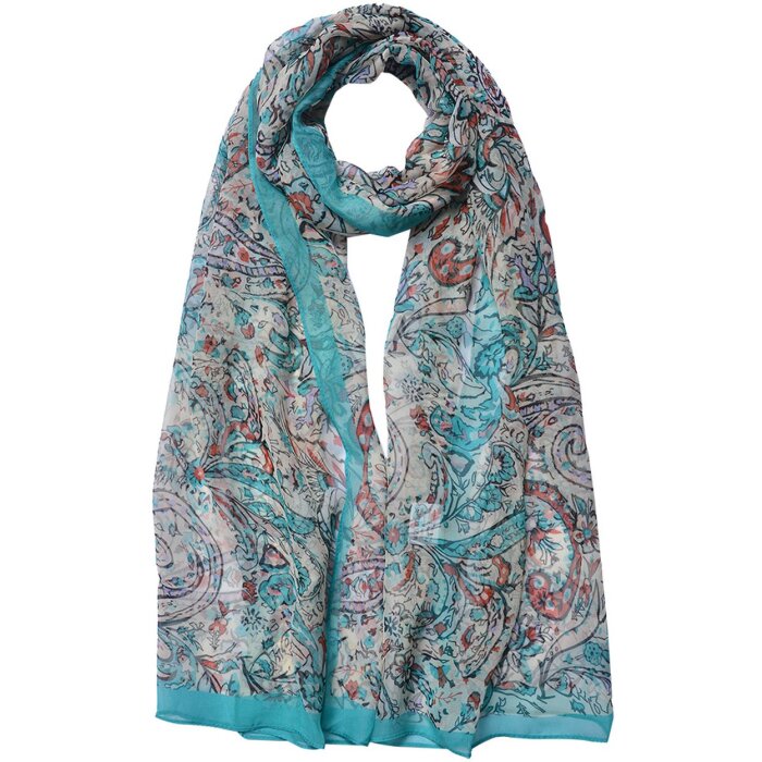 Juleeze JZSC0716GR Sjaal dames patroon groen 50x160 cm