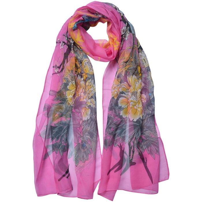 Juleeze JZSC0724P Sjaal Dames Patroon Roze 50x160 cm