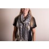 Juleeze JZSC0735Z Sjaal Dames Patroon Zwart, Grijs, Beige 90x180 cm