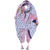 Juleeze JZSC0739 Sjaal Dames Patroon Wit, Roze, Blauw 90x180 cm
