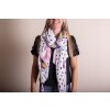 Juleeze JZSC0739 Sjaal Dames Patroon Wit, Roze, Blauw 90x180 cm