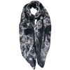 Juleeze JZSC0753Z Sjaal Dames Patroon Zwart 90x180 cm
