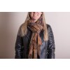 Juleeze JZSC0771CH Sjaal Dames Patroon Bruin 70x180 cm