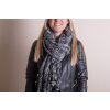 Juleeze JZSC0789G Sjaal Dames Patroon Grijs 40x185 cm