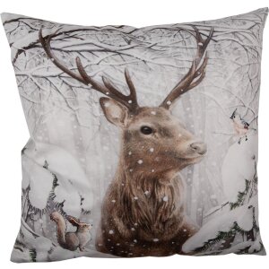 Clayre & Eef KT021.326 Kussenhoes Bruin Wit 45x45 cm