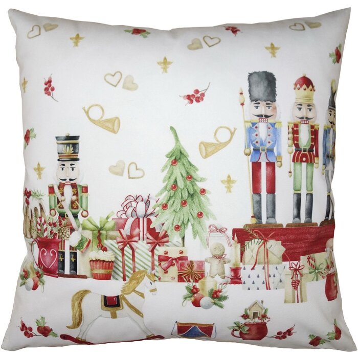 Clayre & Eef KT021.327 Kussenhoes rood, wit 45x45 cm
